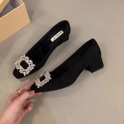 African Woman Shoe 2024 Casual Heels Square Toe Sexy Pump Chunky Sandals Basketball Platform Burgundy Straps Latest Retro