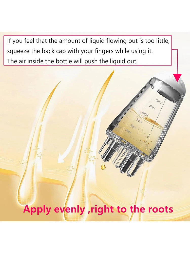 Hair Oil Applicator - Scalp Massage Comb, Essential Serums Brush for Hair Care Massage Relaxation, 6 ml, 1 Pcs