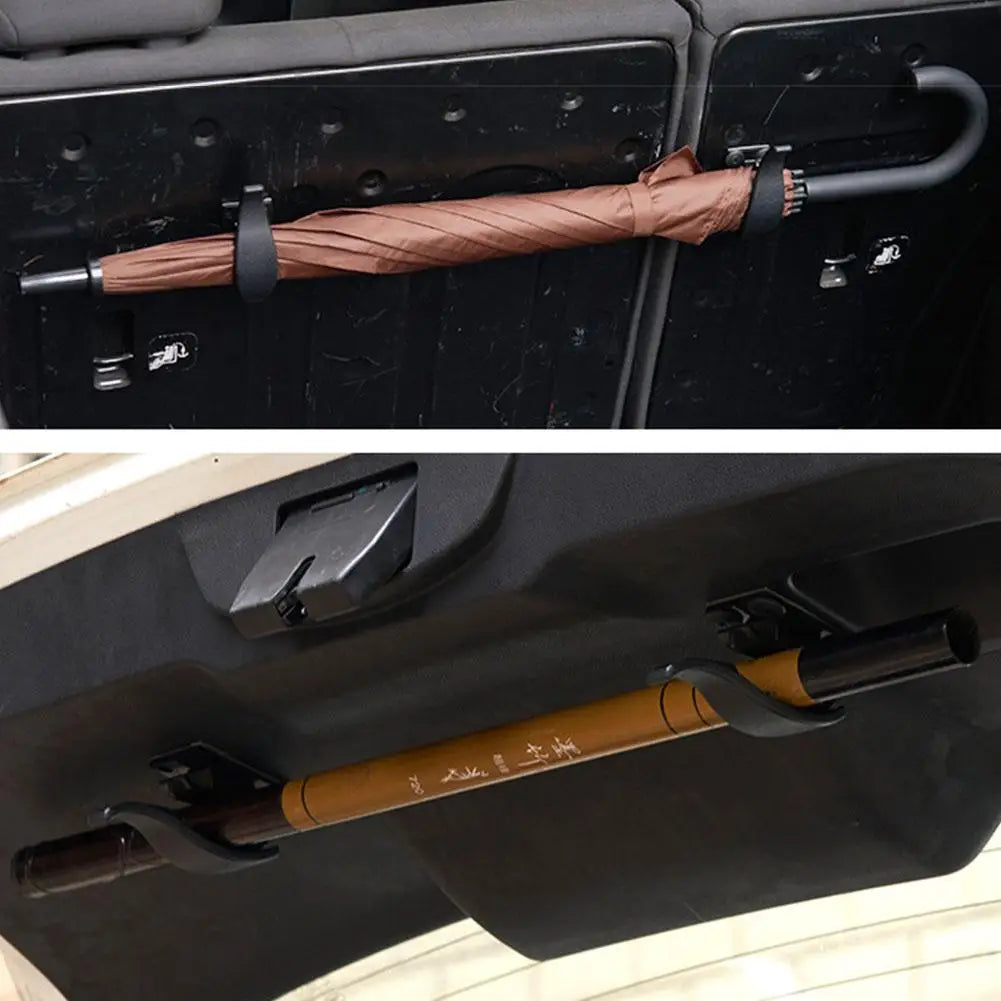 2Pcs Car Seat Back Hook Multi-purpose Trunk Umbrella Mount Holder Car Umbrella Storage Organizer Holders Universal Car Accessory