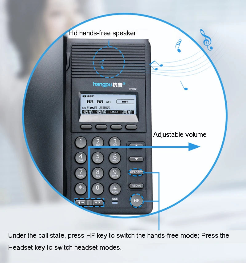 IP Telephone SIP Network Language Telephone Customer Service VOIP Landline With Backlight Led Screen