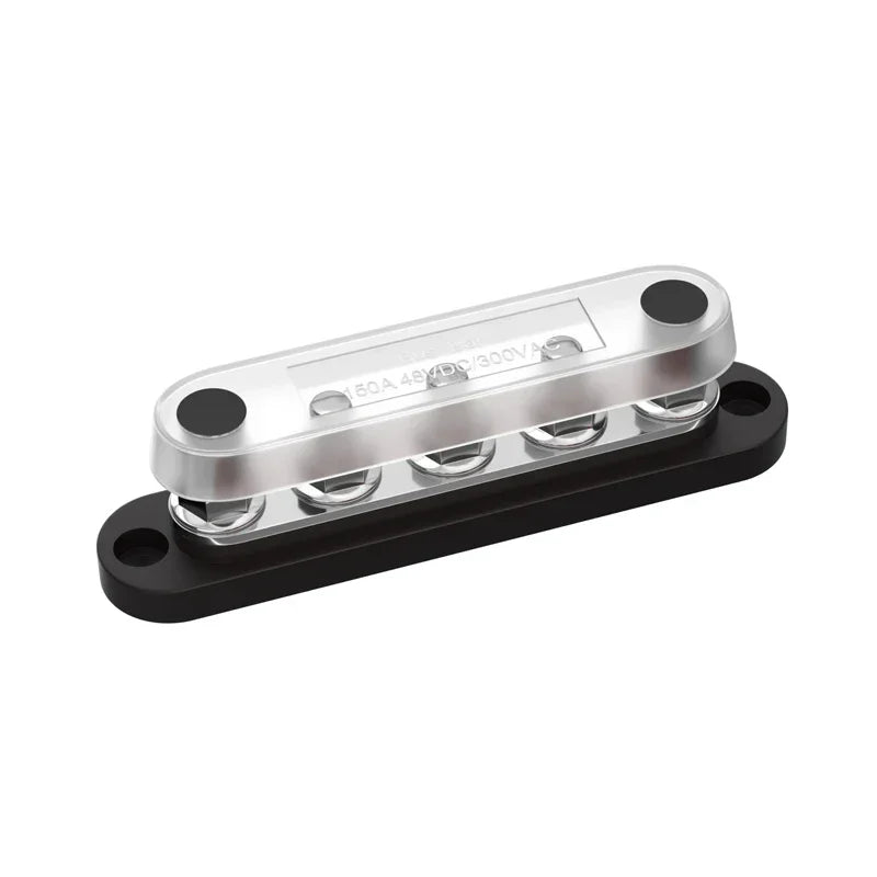 150A Terminal Bus Bar 5*M8 Studs Battery Power Distribution Block Red Black 12V Car Busbars for Automotive Marine Boat
