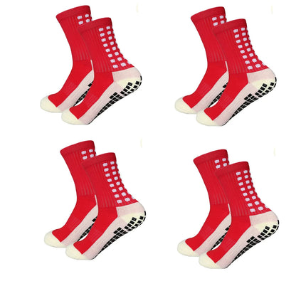 4 Pairs of Sports Socks Breathable Silicone Anti-slip Dot Socks Football Socks Men's Mid-calf Socks Basketball Yoga Socks