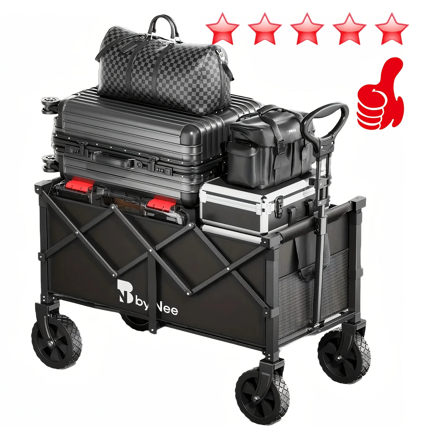 Large-capacity camping vehicle,  multi-functional portable vehicle for camping, gardening and beach shopping.