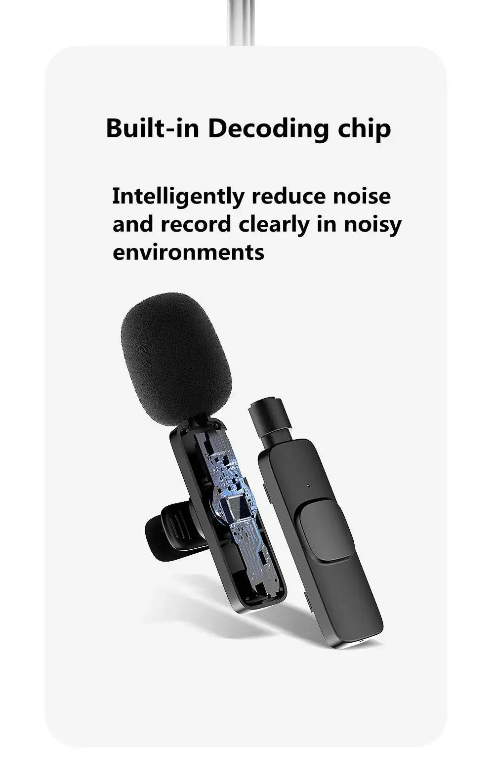 Wireless lavalier microphone for live streaming/YouTube/TikTok/Facebook live streaming noise cancelling microphone suitable for