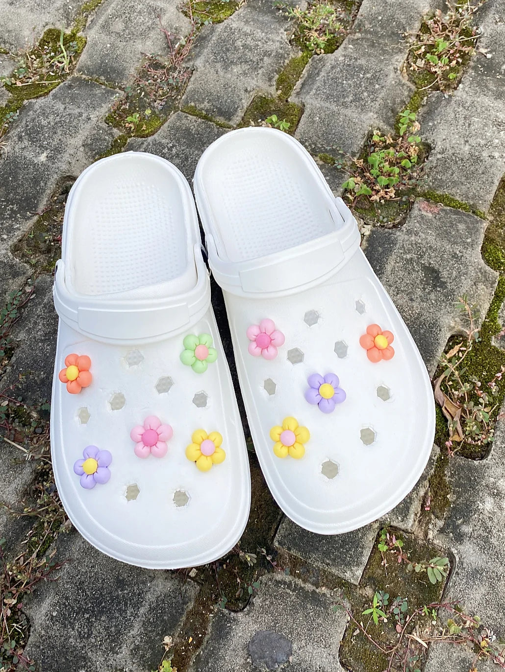 10pcs set Shoes decoration For Crocs three-dimensional flowers shoes for women DIY shoe accessories
