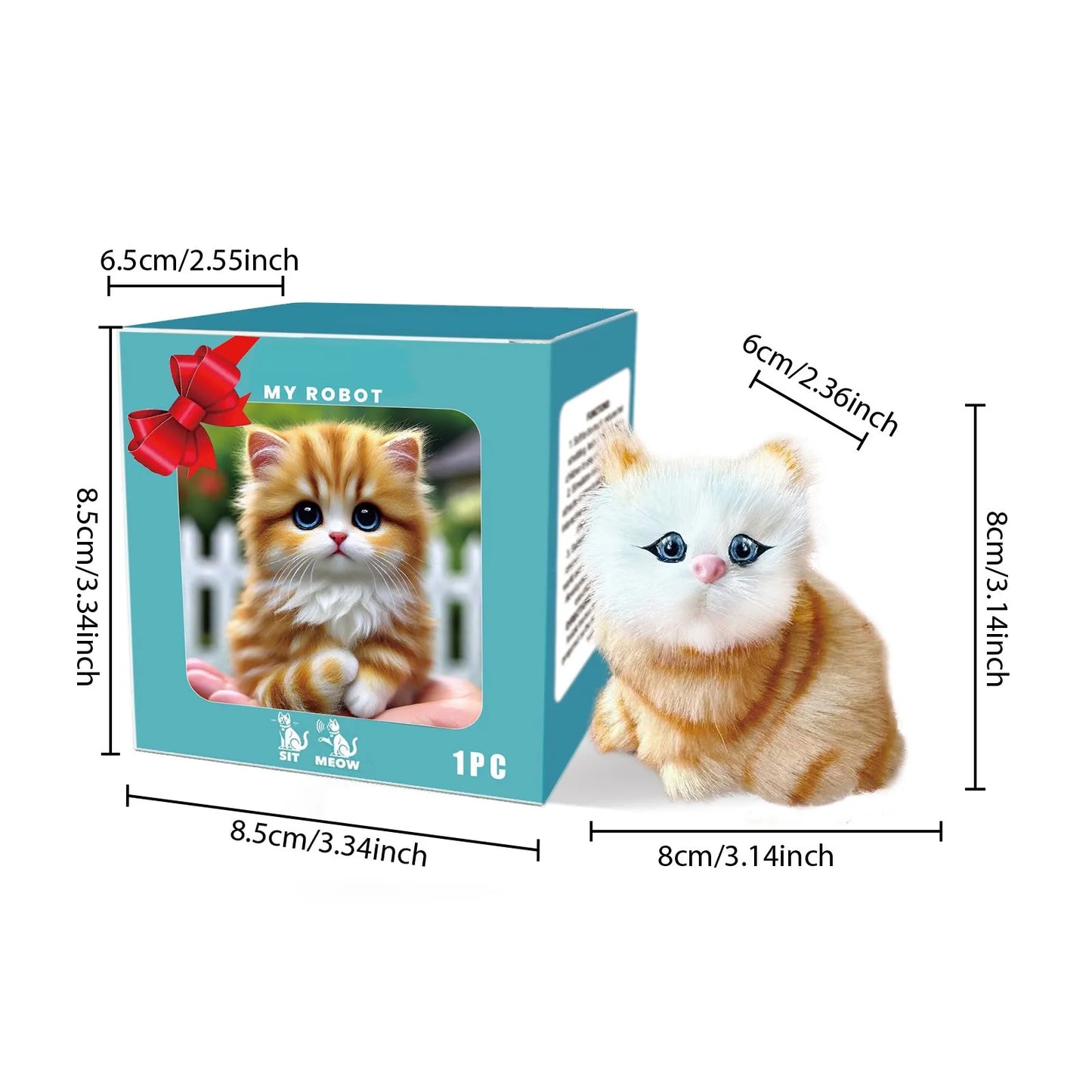 Robot Cat Toys Interactive Cat Meow Toy Funny Interactive Cat Robot Creative Robotic Cat Barking Meow Kitten for Chilren