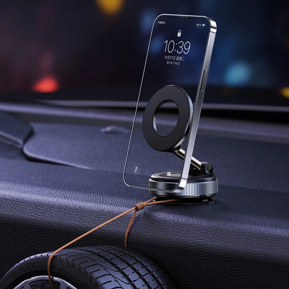 Magnetic Vacuum Adsorption Car Phone Mount 360° Rotatable Folding Mobile Phone Stand for Car/Gym/Mirror/Shower/Smooth Surface
