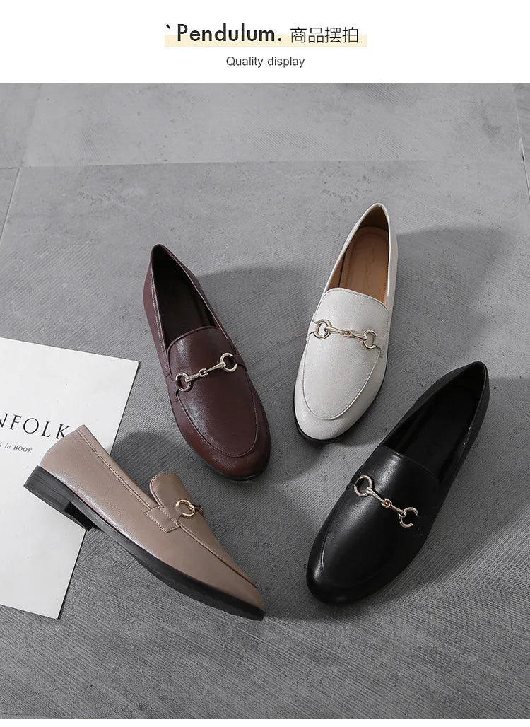 Womens Shoes Flats Loafers Ladies Fashion Leather Brand Sneakers Womens Designer Flat Ladies Shoes Woman Luxury Female Footwear