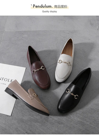 Womens Shoes Flats Loafers Ladies Fashion Leather Brand Sneakers Womens Designer Flat Ladies Shoes Woman Luxury Female Footwear