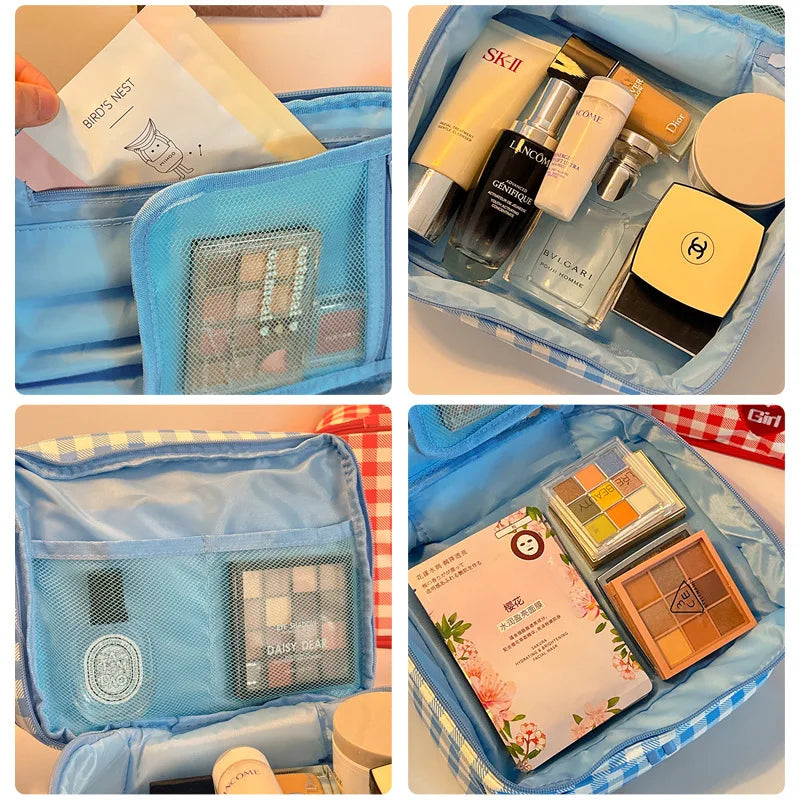 Storage Organizer Large Capacity Makeup Bag Portable Double-layer Clothing Storage Bag Handheld Waterproof Toiletry Bag Girl
