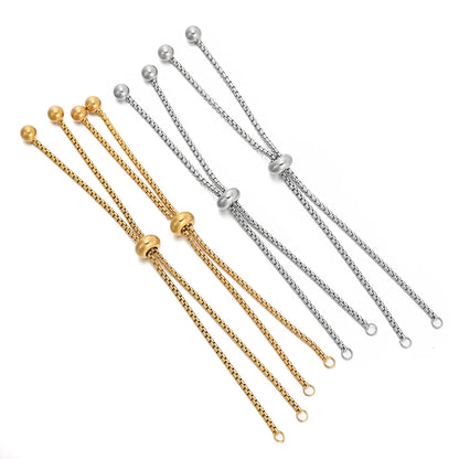 3pcs/lot Adjustable 304 Stainless Steel Bracelet Makings Slider Extender Box Chains with Ball Ends for DIY Jewelry Making