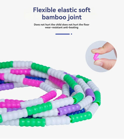 Wholesale adult and children's skipping ropes with colorful soft beads and bamboo nodes. Children's skipping ropes