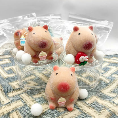 Random 1PC Pink White Capybara Squeezing Toys Squishy Toys Capybara Stress Relief Toys Pinch Stretch Decompress Stress Toys