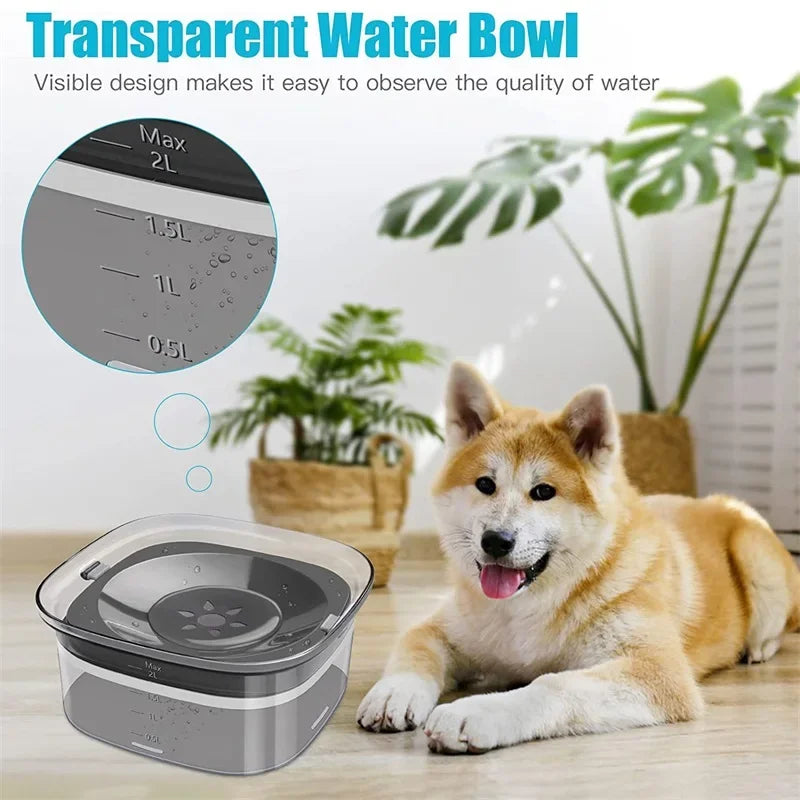 2L Dog Water Bowls Pet  Floating Drinking Bowls Cat Anti Wet Mouth Anti Splash Large Capacity Drinker For Small Mid Large Dog