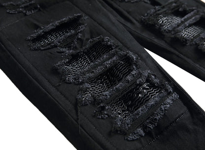 Jeans for Men High Street with Holes and Black Peaks Slim Fit Jeans and Mens Trousers
