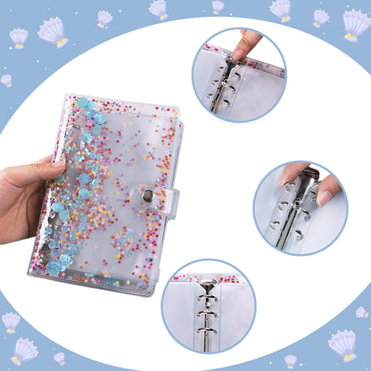 A6 Budget Binder Cover With 10Pcs Transparent Cash Envelopes Waterproof PVC Zippered Cash Bags For Budget