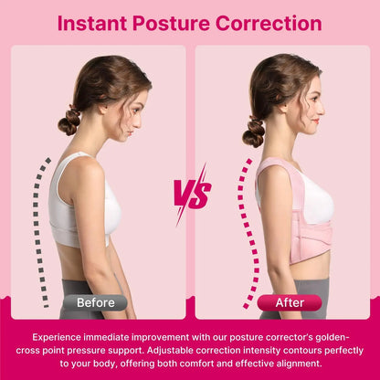 Posture Correct for Women: Shoulder Straightener Adjustable Full Back Support Upper&Lower Back Relief Pain，Sport Back Brace