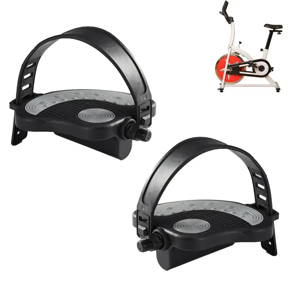 Exercise Bike Pedals Non-Slip Bike Pedals For Exercise Exercise Bike Pedals With Straps 1/2 For Spin Cycling Bike Indoor