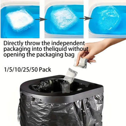 No need to unpack-[Portable | Stool Absorbent] 1/5/10/25/50 pakc Outdoor portable toilet, bagged camping toilet paper, outdoor c