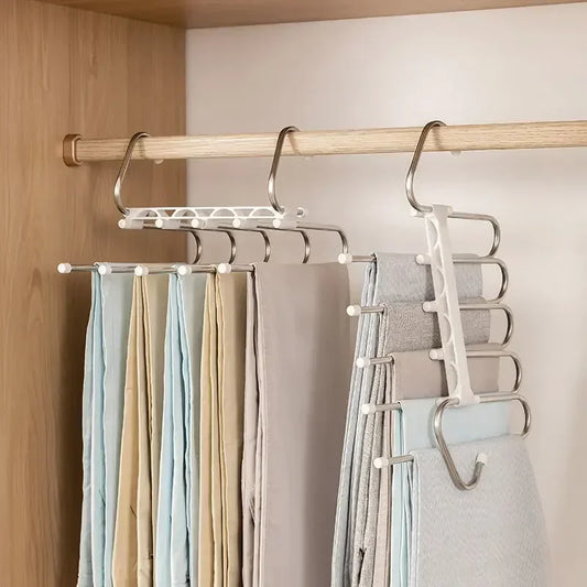 Multifunctional Pants Hanger Clothes Organizer Adjustable Pant Storage Rack Closet Organizer Trouser Hanger Home Organization