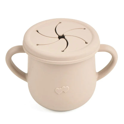 Kids Cup Silicone Food Storage Box Solid Color Baby Sippy Cup Portable Children Snacks Container with Lid Scale BPA Free 200ml