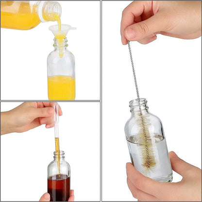 2oz Small Clear Glass Bottles with Lids for Liquids, Tiny Short Jars with Caps Mini Glass Juice Bottles for Potion, Ginger Shots