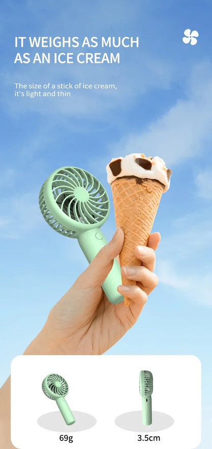 Mini Portable Fans Handheld USB Rechargeable Quiet Handheld Fans Air cooler Outdoor Travel Hand Fan ventilateur portable Fan
