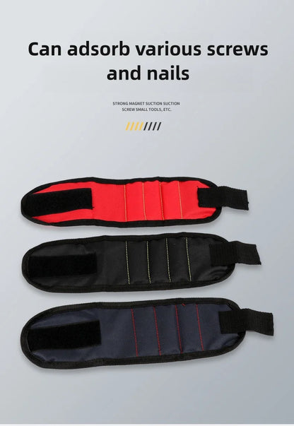Magnetic Wristband with Super Strong Magnets Holds Screws, Nails, Drill Bit. Unique Wrist Support Design Cool Handy Gadget Gifts