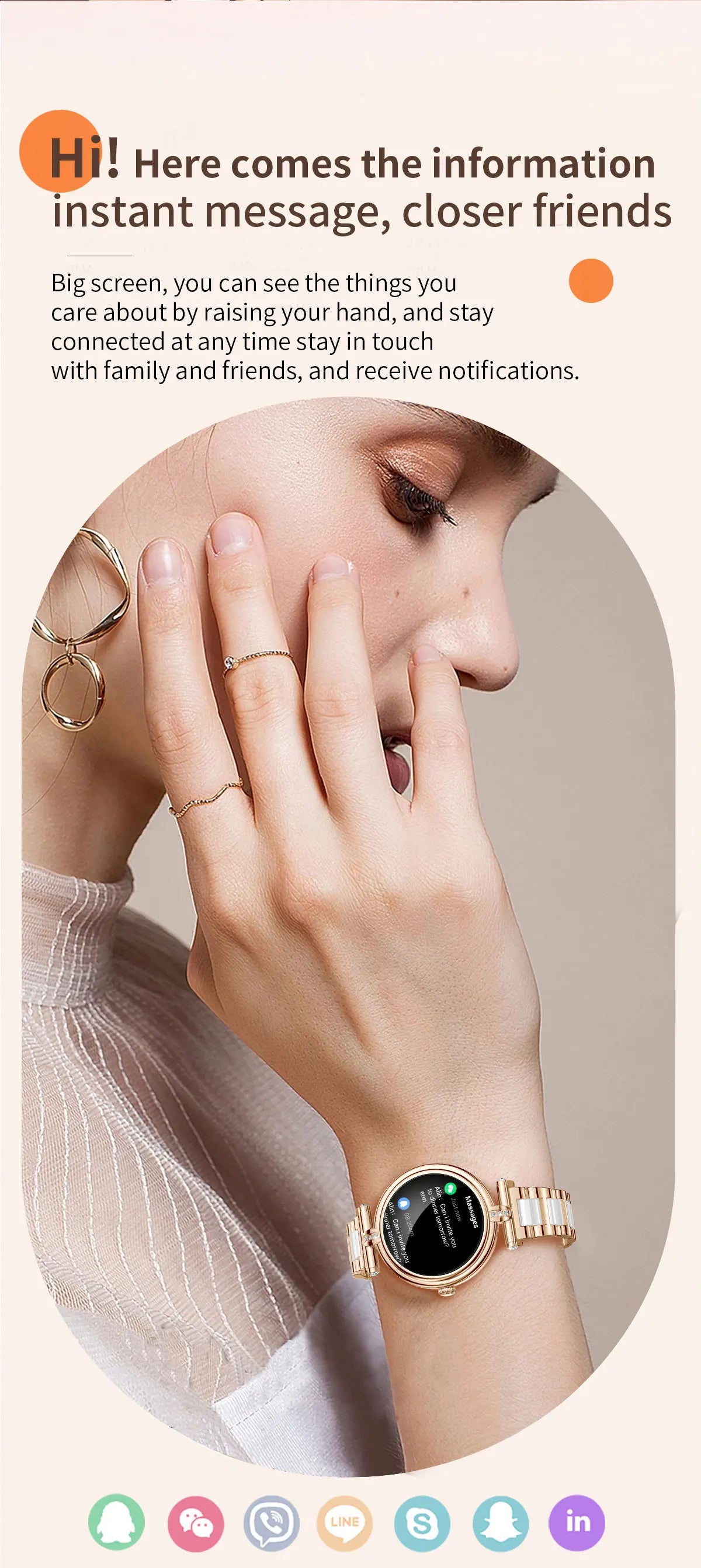 Ladies Smart Watch AK62 Women Bluetooth Call Custom Dial Steel Wristwatch Smartband Fitness Sports Tracker Smartwatches