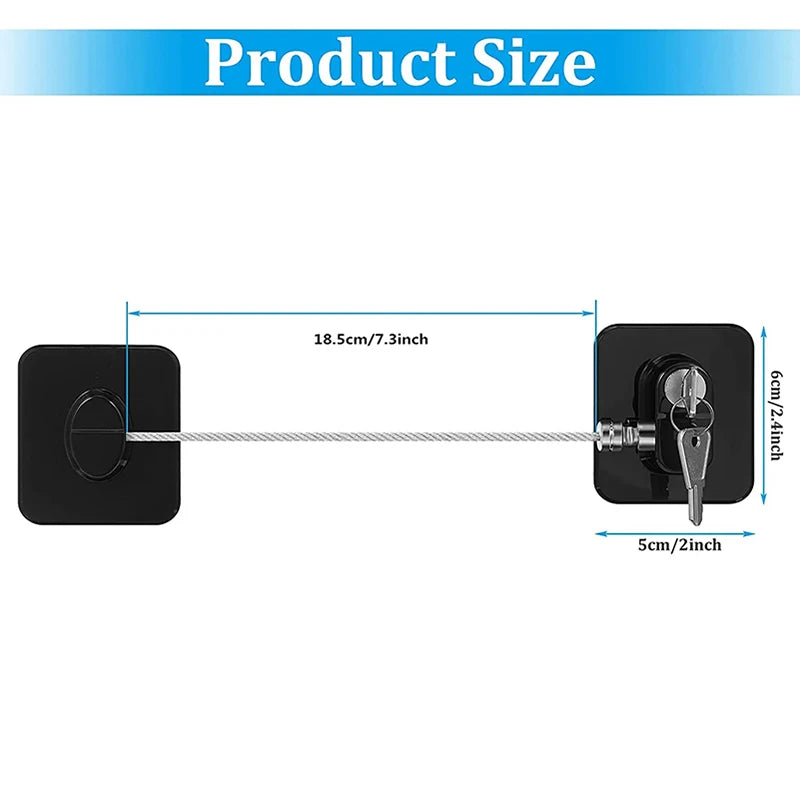 Baby Safe Refrigerator Lock with Key Code Lock Baby Safety Cabinet Lock Sliding Wardrobe Door Lock Home Limiter