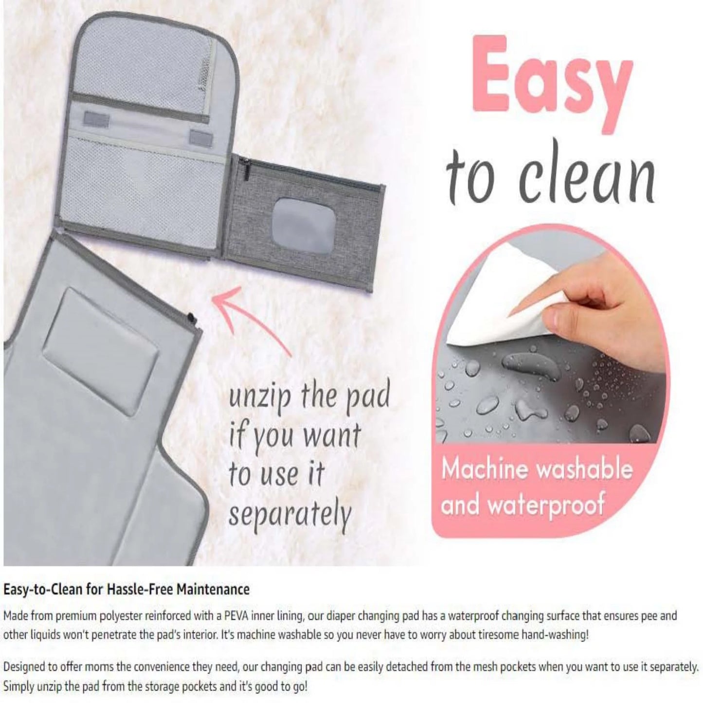 Portable nappy changing mat baby diaper pad outdoor travel changing mat multifunctional diaper separating waterproof folding mat