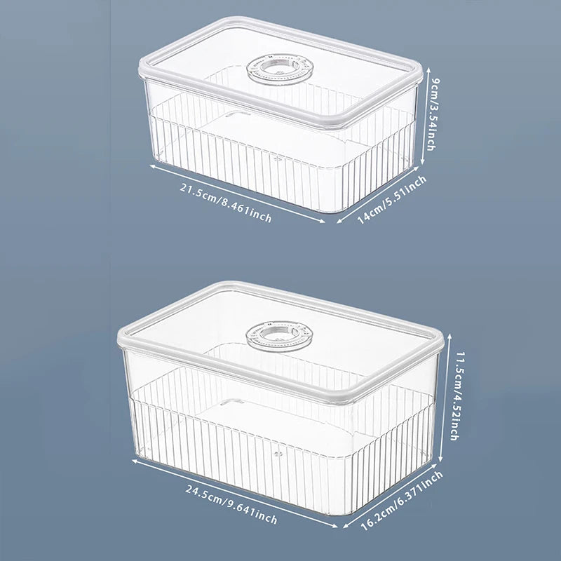 Refrigerator Storage Box Timing Fresh Fridge Organizer Vegetable Fruit Food Storage Containers Pantry Kitchen Organizer