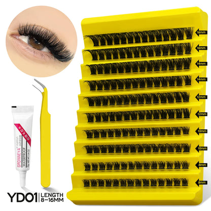 Diy Lash Extension Kit Cluster Eyelash Extension Kit Individual Lashes Kit Lash Bond and Seal Lash Glue and Lash Tweezers Makeup