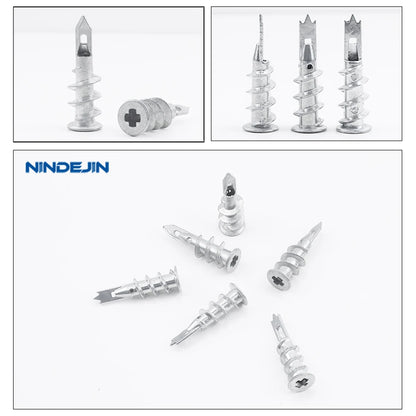 NINDEJIN 10/20/25pcs Zinc Alloy Steel Self-drilling Anchor 13*41mm Plasterboard Drywall Anchor Hollow Wall Anchor
