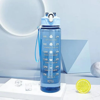 750ml Sports Water Bottle with Time-Tracking Straw Leak Proof Locking Flip Cover for Easy Carry Ideal for Outdoor Adventures