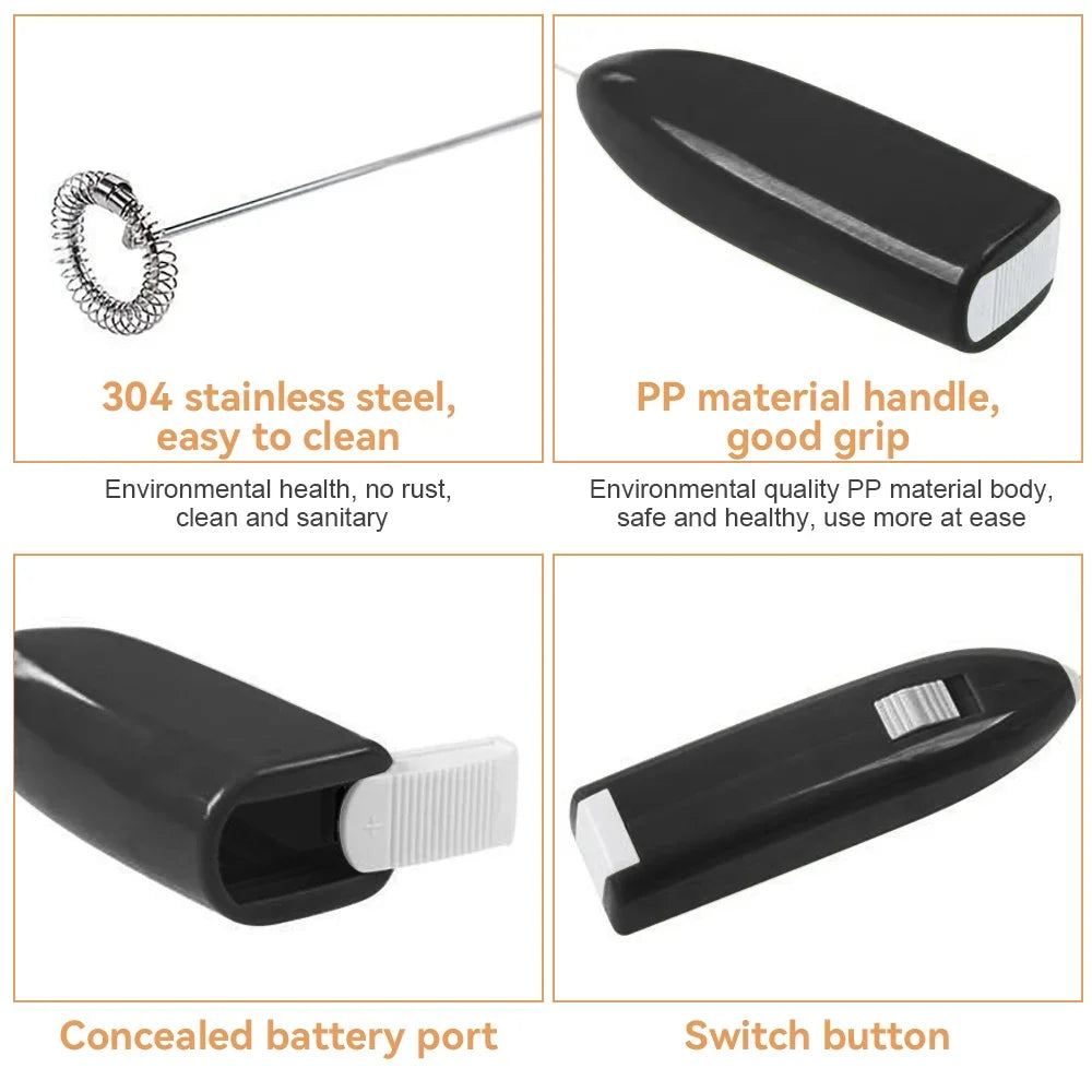 Mini Electric Milk Foamer Blender Wireless Coffee Whisk Mixer Handheld Egg Beater Cappuccino Frother Mixer Kitchen Whisk Tools