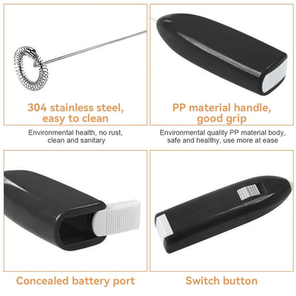 Mini Electric Milk Foamer Blender Wireless Coffee Whisk Mixer Handheld Egg Beater Cappuccino Frother Mixer Kitchen Whisk Tools