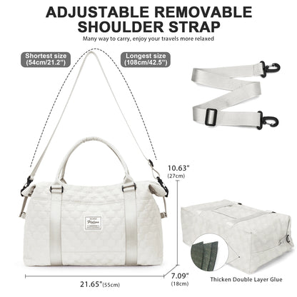 Large Duffle Tote Bag Weekender Carry on Overnight Bags for Women Travel With Trolley Sleeve Wet Pocket, Sports Tote Gym Bag