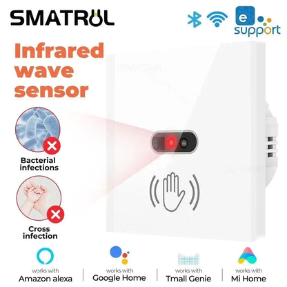 WiFi Infrared Sensor Wall Smart Switch Non-Contact Power Turn On The Light Power On Off Lamp With eWelik Salute Alexa Alice