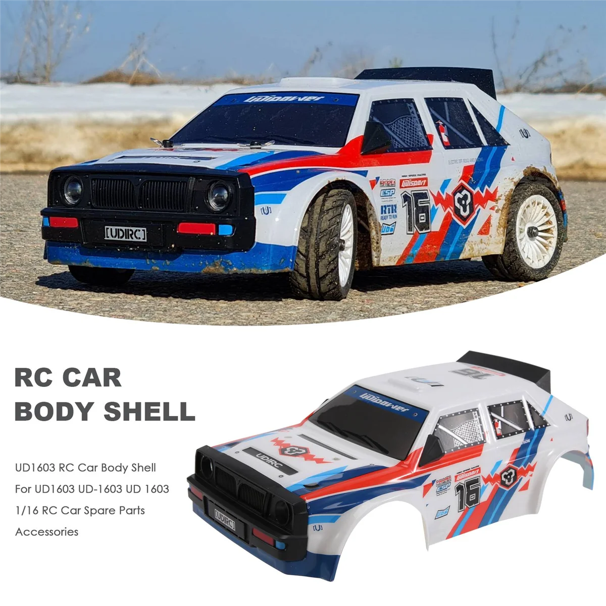 T89C UD1603 RC Car Body Shell for UD1603 UD-1603 UD 1603 1/16 RC Car Spare Parts Accessories