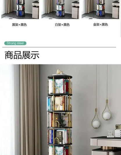 Modern Closet Bookcase Organizer Cabinet Display Rotating Bookcase Magazine Shelves Estante Para Livros Minimalist Furnitures