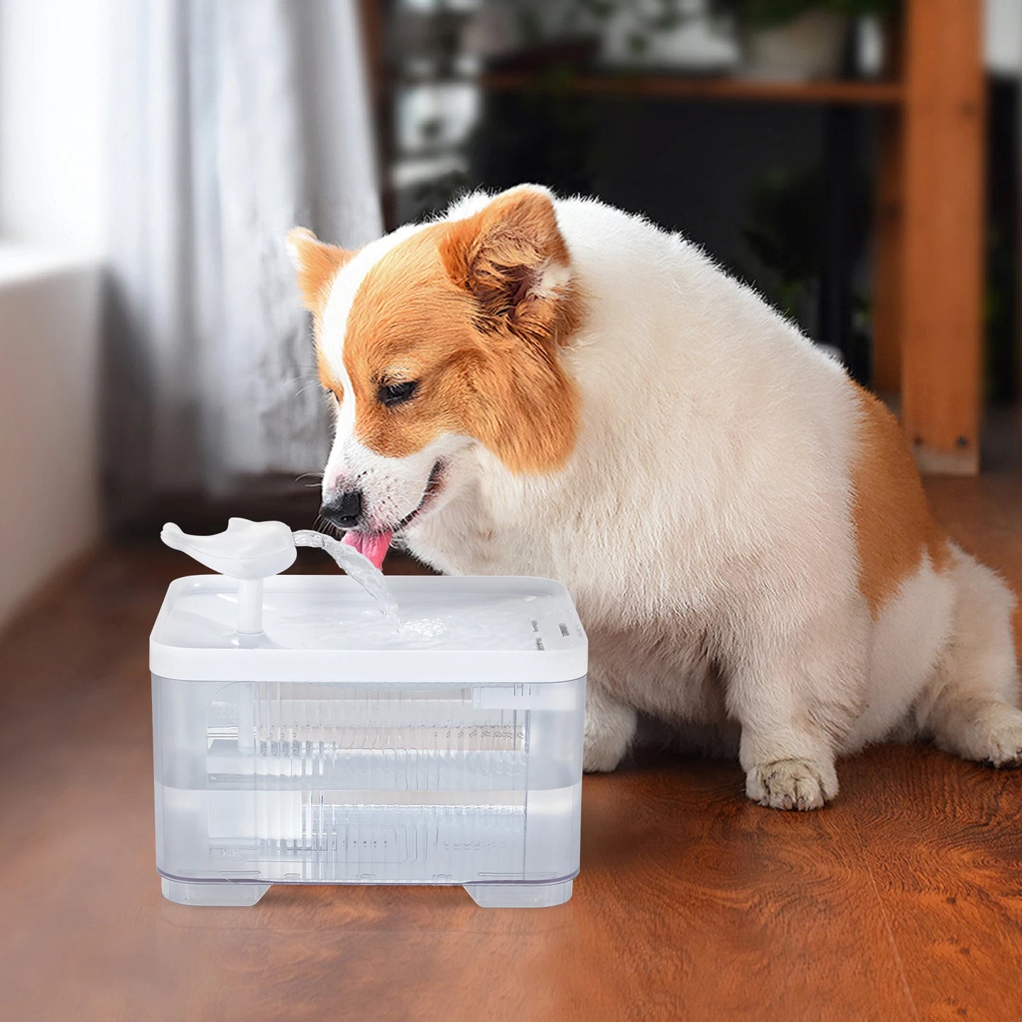 Cat&Dog Water Fountain Auto Filter Transparent Drinker USB Electric Mute Recirculate Filtering Large Capacity Water Dispenser