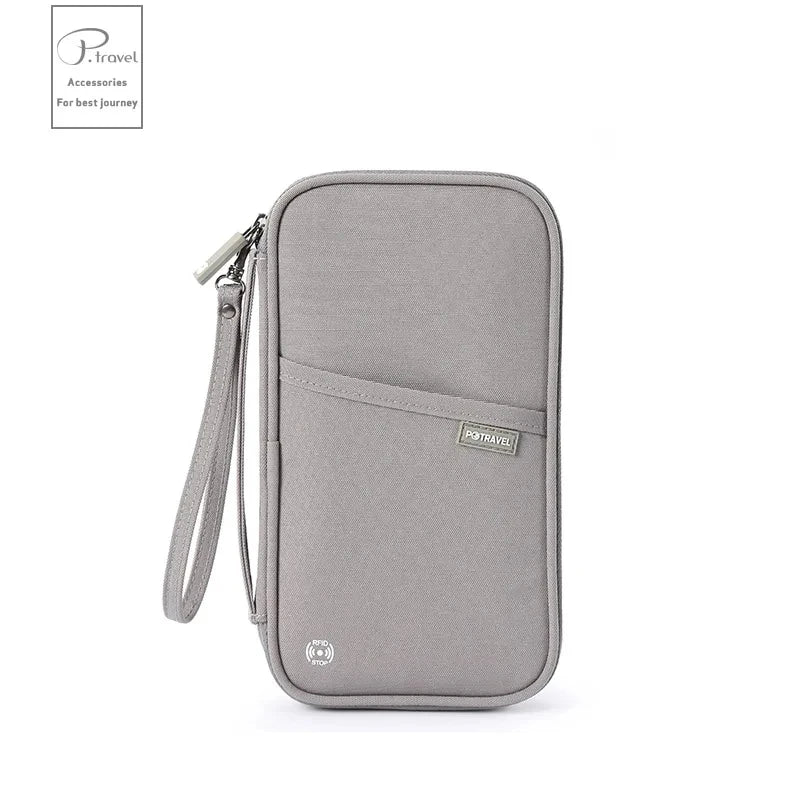 Travel Passport Wallet Organizer Bag with Card Holder Document Case for Family Crossbody Ticket Cash Storage Bag for Abroad Trip