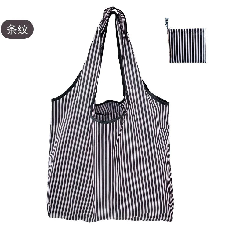 Large Reusable Shopping Bag Women's Foldable Floral Environmentally Friendly Portable Tote Bag Grocery Storage Bag