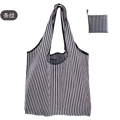 Large Reusable Shopping Bag Women's Foldable Floral Environmentally Friendly Portable Tote Bag Grocery Storage Bag