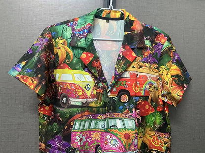 Summer Hot Sale Hawaiian Shirt for Men 3d Cartoon Flamingo Men's Shirt Beach Oversized Funny Men's Clothing Fashion Short Sleeve