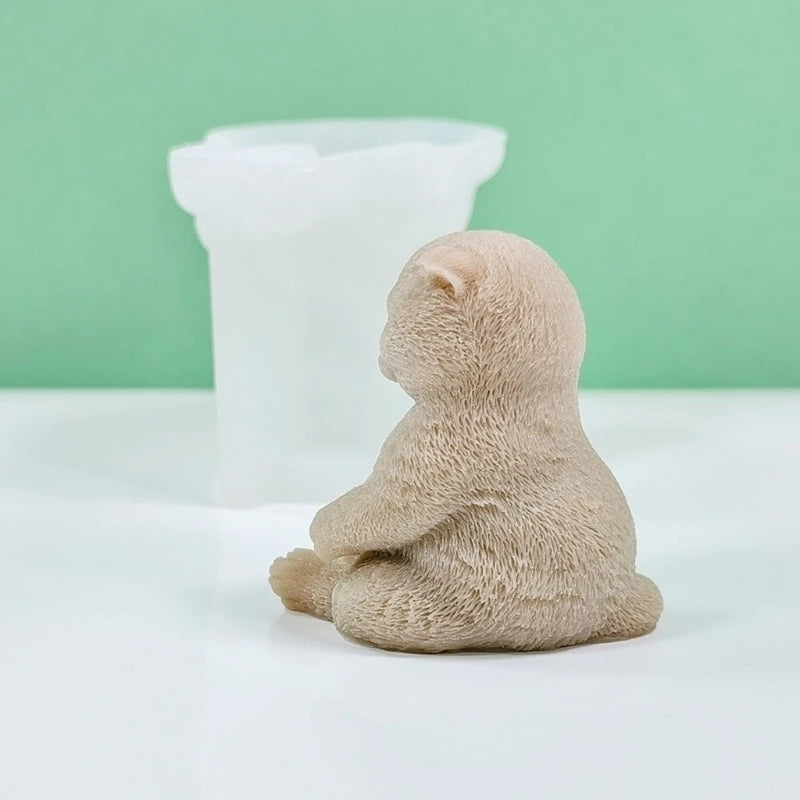 3D Dog Mold Beautiful Scented Candles Silicone Mold Craft