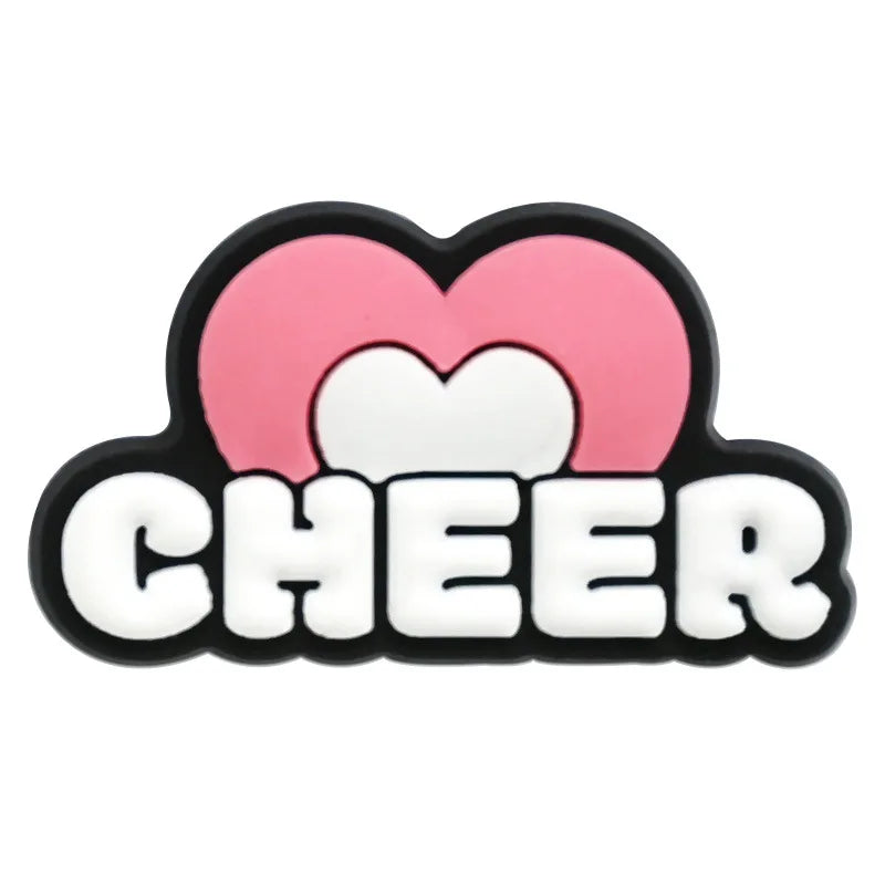 Cute Cheerleading Shoe Charms Decoration for Crocs Pin Accessories Charms Bracelet Wristband DIY Shoe Party Gifts