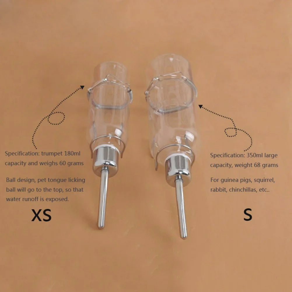 Water Bottles for Rabbit Ferret Small Bird Guinea Pigs Rats Hamster Cage Hanging Liquid Feeder for Small Animals Puppy 180/350ML