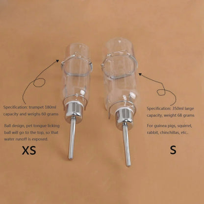 Water Bottles for Rabbit Ferret Small Bird Guinea Pigs Rats Hamster Cage Hanging Liquid Feeder for Small Animals Puppy 180/350ML